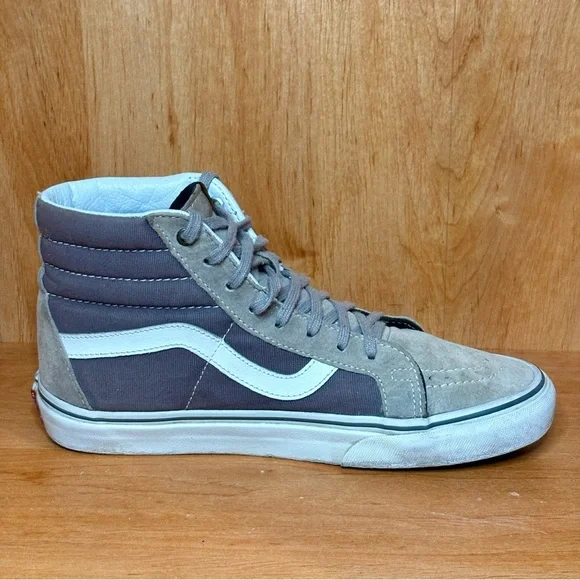Vans Sk8-HI Old Skool Men 7 Women 8.5 Gray Tan Suede Canvas Skate Shoes Unisex - Picture 4 of 9